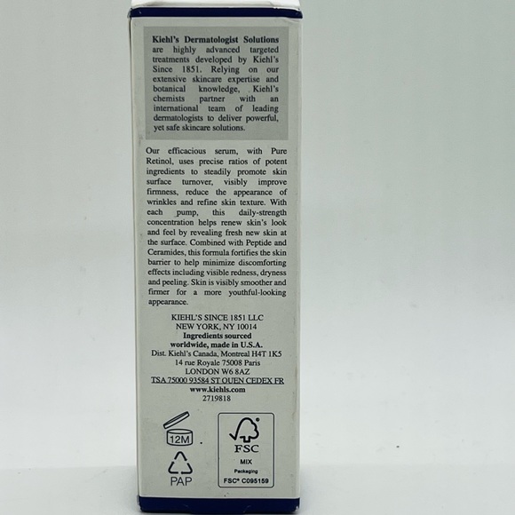 NWT Kiehl's Retinol Skin-Renewing Daily Micro-Dose Serum 1.0 oz - Picture 4 of 4
